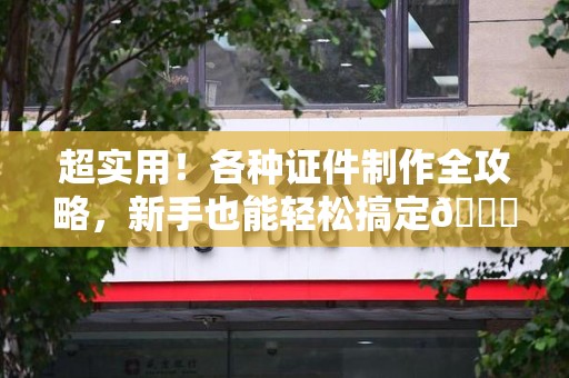 星子超实用！各种证件制作全攻略，新手也能轻松搞定😎